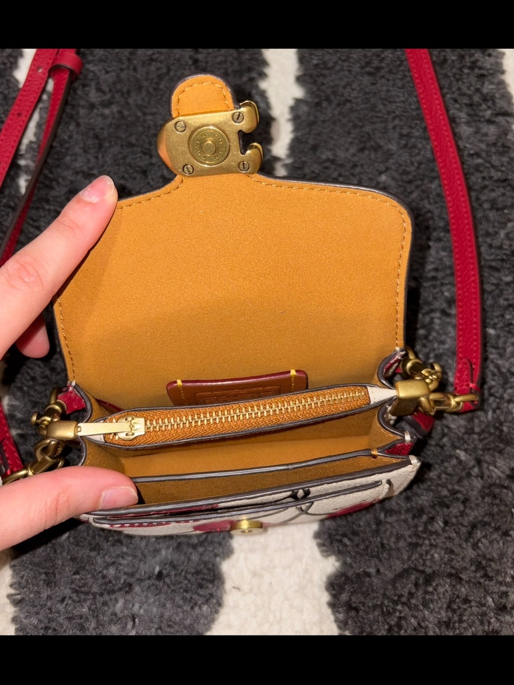 Coach Cherry Print Crossbody Bag in Cream and Red - Picture 3 of 3